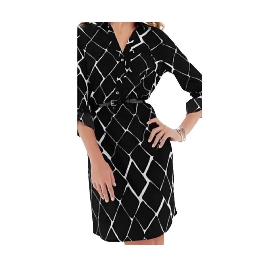 The Limited black and white Ashton shift dress size XS